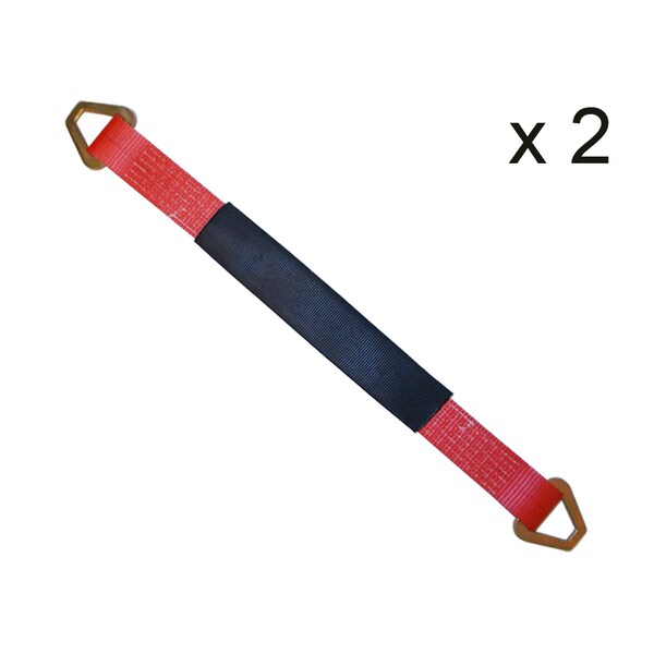 2" x 48" Axle Straps w/ Sleeve & D Rings, WLL: 3, 333 lbs., PK2